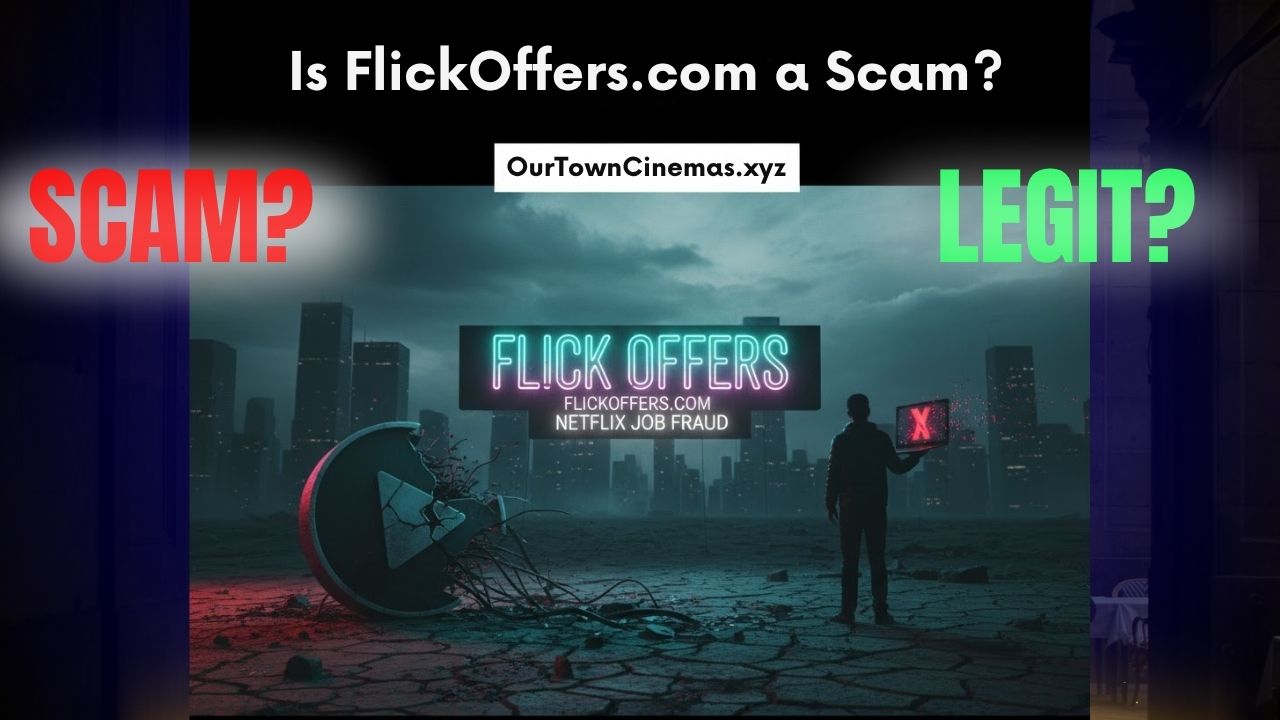 Visual representation of the debate on whether "Is FlickOffers.com a Scam?" is a scam or a trustworthy platform for users.